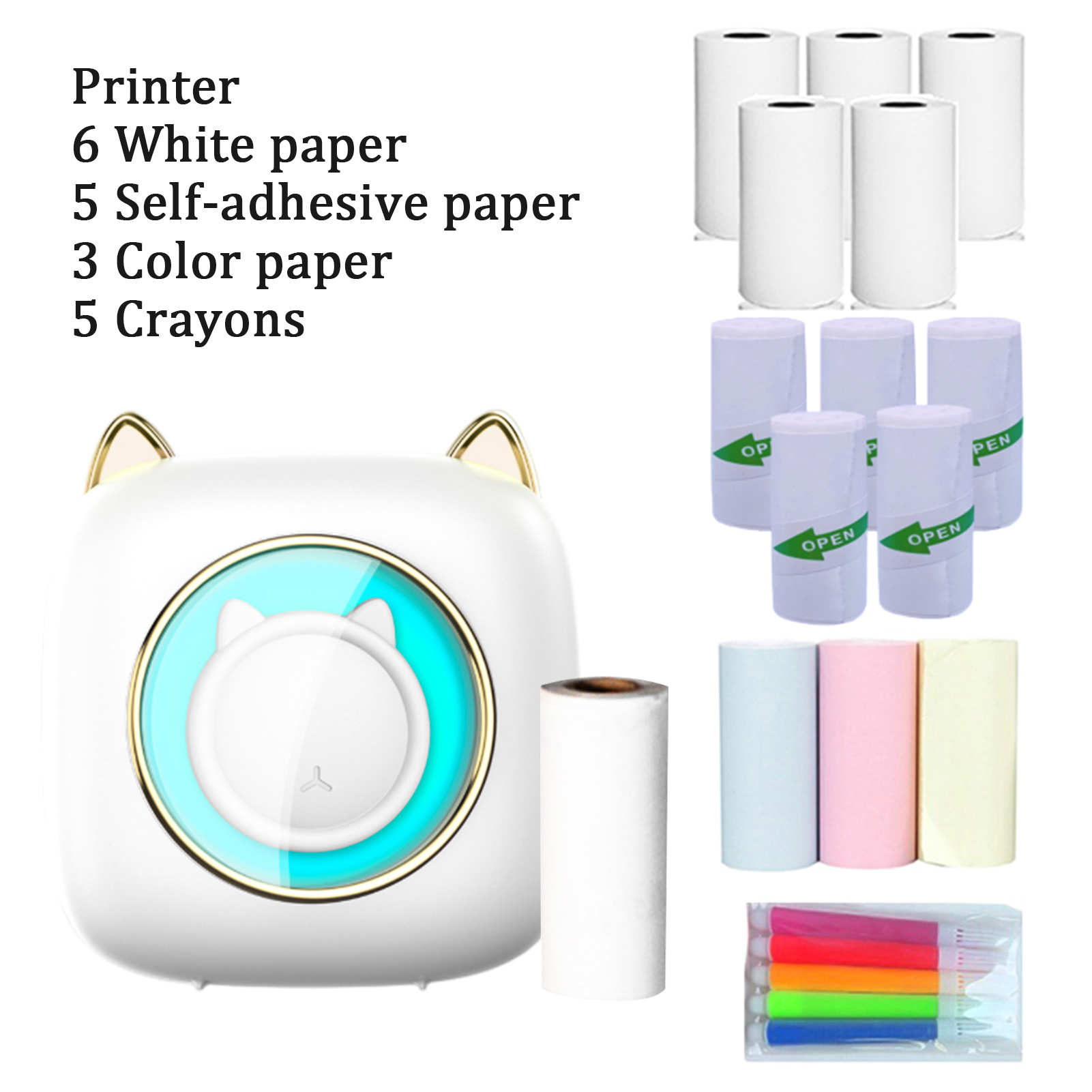 Mini Pocket Thermal Printer Paper Roll - 【Neu】C23 Tragbarer Thermodrucker, kabelloser Mini-Taschendrucker, BT-Verbindung,