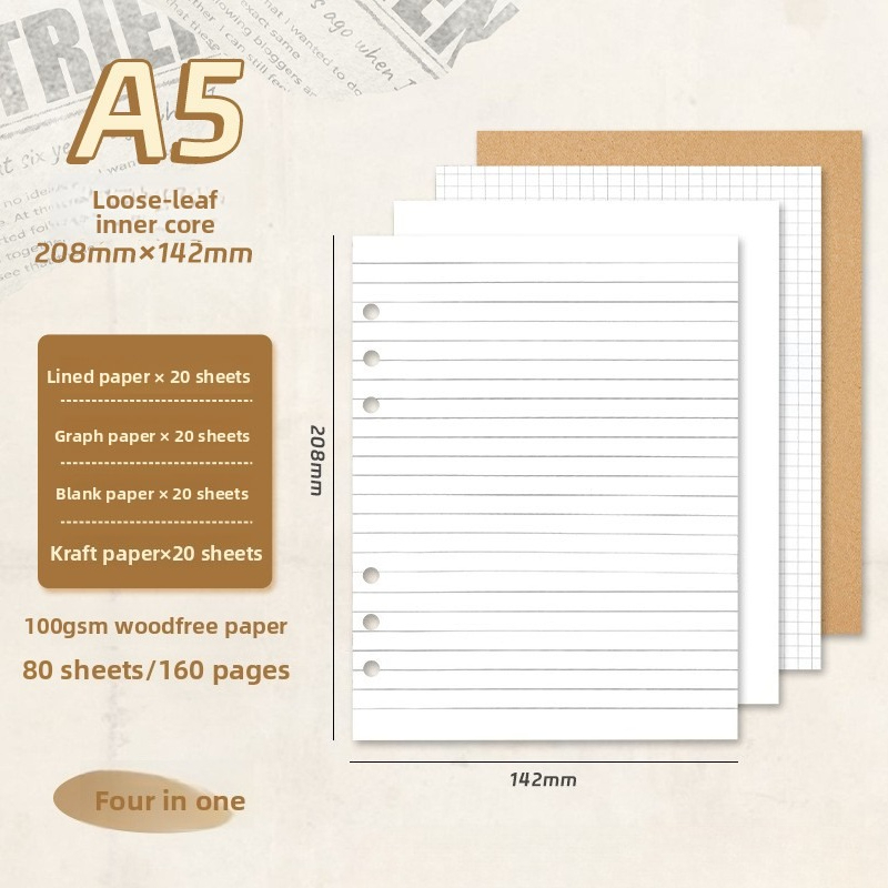 A5 Loseblatt-Notizbuch-Nachfül – A5 Spiral Dotted Grid Notebook Bewertung und Preis