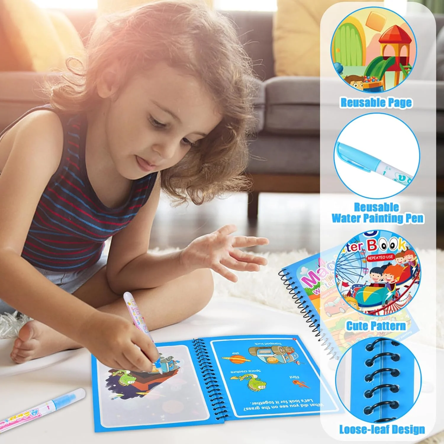 Wiederverwendbares Malbuch, Mo – Reusable Water Magic Coloring Book Bewertung und Preis